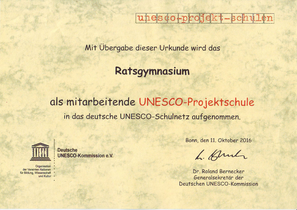 Urkunde Unesco